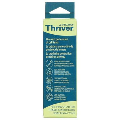 Pull-Through Calf Teat, Soft Rubber Replacement Nipples for Calf Feeders, Leak-Resistant Valve, 20–21.5mm Fit, Vanilla Scented, Durable Design (12 Pack)