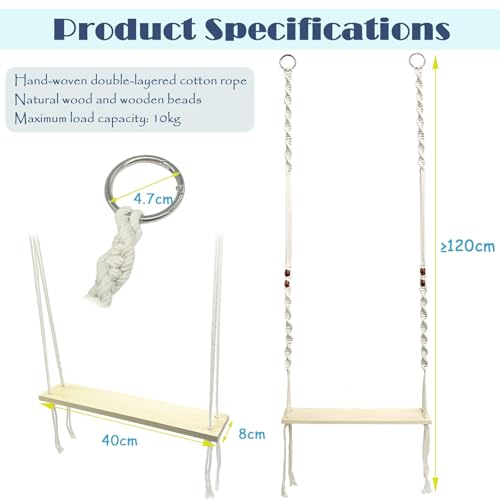 Chicken Swing Toy for Large Chicken Coop, Chicken Enrichment Toy for Hens and Roosters, Natural Wooden Handmade Chicken Coop Accessories, Ideal Gift for Chicken Owners and Chicken Lovers