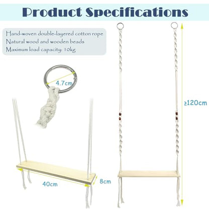 Chicken Swing Toy for Large Chicken Coop, Chicken Enrichment Toy for Hens and Roosters, Natural Wooden Handmade Chicken Coop Accessories, Ideal Gift for Chicken Owners and Chicken Lovers