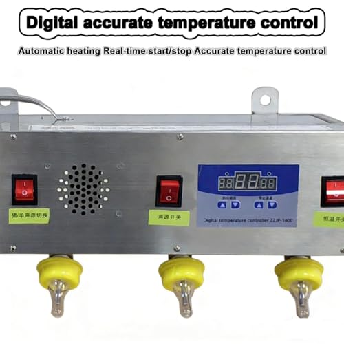 Lamb Piglet Milk Feeder Automatic, Stainless Steel 6 Nipple Livestock Feeding Station with Constant Temperature and Sound Simulation to Attract Feeding, Farm Milk Feeder for Lambs and Piglets
