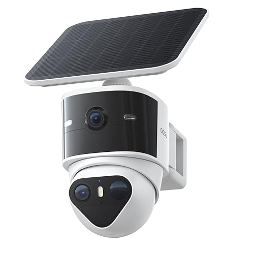 aosu T2 Pro Security Cameras Wireless Outdoor, 3K Dual Cam No Blind Spot Security Camera for Home, 170° Wide + 360° PTZ, AI Human Vehicle Tracking, Solar Powered, Local Storage - style: solo-Cam