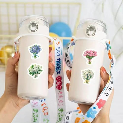 1000 Pcs Flower Stickers for Boys Girls School Students. 2 Roll 1 Inch Leaf Plant Stickers Bulk .Floral Scrapbook Nature Sticker Packs for Water Bottles Phone Case Laptop - color: Flower Stickers