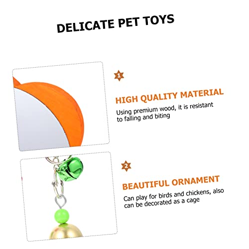 BESPORTBLE 1pc Hanging Mirror Toy for Birds and Chickens Bells Rooster Plaything Parrot Swing Mirror for Coop and Brooder Fun Pet Supplies