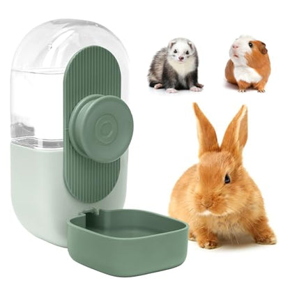 Kenond 28oz Hanging Automatic Rabbit Water Bottle, Guinea Pig Water Bottle No Drip, Gravity Water Dispenser for Cage, Suitable for Guinea Pig, Bunny, Hamsters and Other Small Animals(Green) - color: Green
