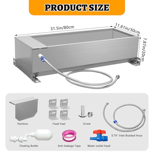 Automatic Livestock Water Trough Galvanized Self Filling Water Bowl with Float Large Capacity Water Troughs for Livestock Water Bowls for Dogs Horse Goat Pets Pig Cow Deer