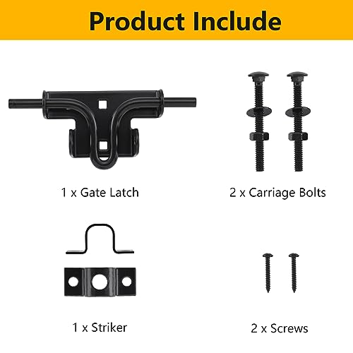 HOME MASTER HARDWARE Heavy Duty Slide Bolt Gate Latch, Thickened Metal Sliding Bolt Door Lock with Padlock Hole, Solid Hardware for Wooden Fence, Barn Door, Shed Door, Yard Door, Interior and Outdoor