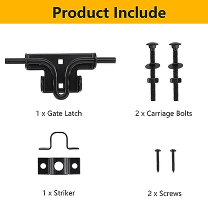 HOME MASTER HARDWARE Heavy Duty Slide Bolt Gate Latch, Thickened Metal Sliding Bolt Door Lock with Padlock Hole, Solid Hardware for Wooden Fence, Barn Door, Shed Door, Yard Door, Interior and Outdoor