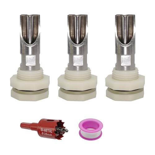 of 5 Stainless Steel Automatic Pigs Nipple Waterer Set with Brass Connectors for Efficient Livestock Hydrations Water Nipples - color: 3 piece set