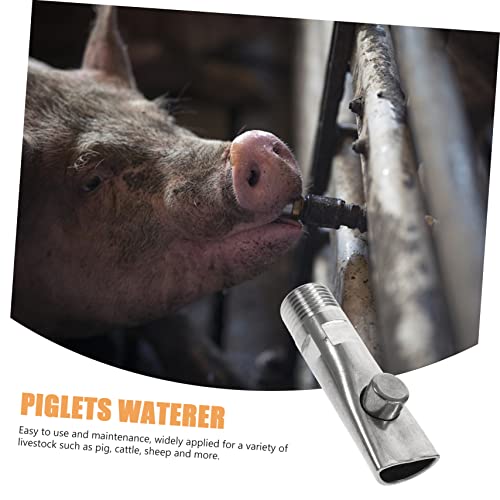 5pcs Automatic Stainless Steel Pig Waterer Piglets Drinking Tools Efficient Nipple Drinkers Leak Design for Livestock Easy Maintenance and Water Conservation