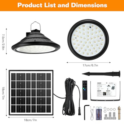 Solar Chicken Coop Light with Timer | Three-Color Dimmable LED, IP66 Waterproof Hanging Ceiling Pendant Light Suitable for Poultry Farms,Coops,Patio,Camping,Garage etc - color: 1pcs