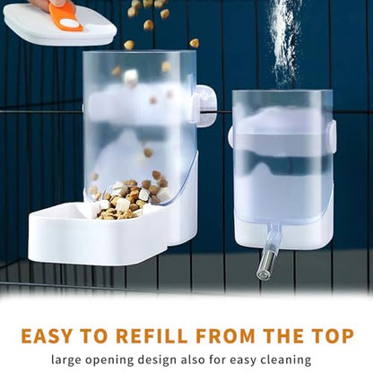 Guinea Pig Food Water Dispenser, Bunny Food and Water Bowl Set for Cage, Small Aniaml Dish for Rabbits, Ferrets, Rats, Squirrels