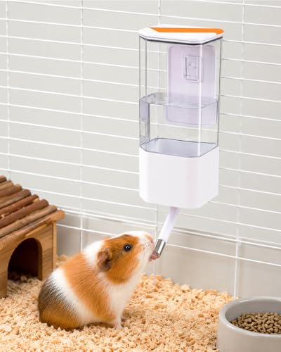 47OZ No-Drip Small Animal Water Bottle, Large Capacity Leakproof Hanging Pet Water Dispenser for Cage Crate, Water Feeder for Guinea Pig, Hamster, Rabbit, Ferret, Chinchilla (White) - color: White