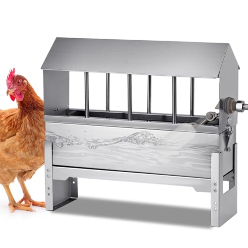 Automatic Chicken Waterer Stainless Steel Chicken Water Dispenser | Poultry Waterer | Chicken Watering System with Float Valve | for Duck Pigeon Goose Turkey Backyard Chicken Coop Home Farm