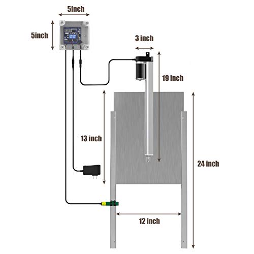 Chicken Coop Auto Door Opener Kit Door Opener & Closer with Light Sensor Rainproof Outdoor Controller Actuator Motor,Remote Control Poultry Coop (Timer Version) - size: Timer Version