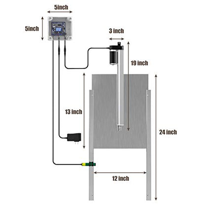 Chicken Coop Auto Door Opener Kit Door Opener & Closer with Light Sensor Rainproof Outdoor Controller Actuator Motor,Remote Control Poultry Coop (Timer Version) - size: Timer Version