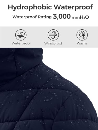 wantdo Women's Puffer Jacket Warm Padded Winter Coat Long Quilted Jacket (Available in Plus Size) - color: Navy Blue, size: Medium
