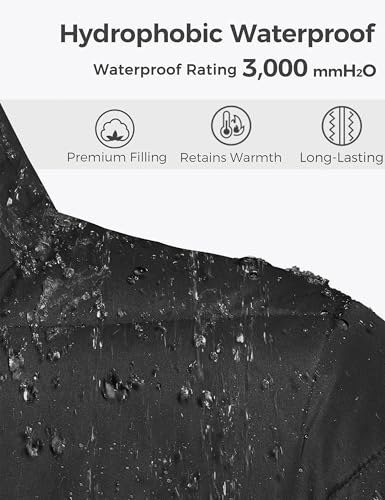 wantdo Women's Quilted Winter Coats Hooded Warm Puffer Jacket with Fleece Hood - color: Black, size: X-Large