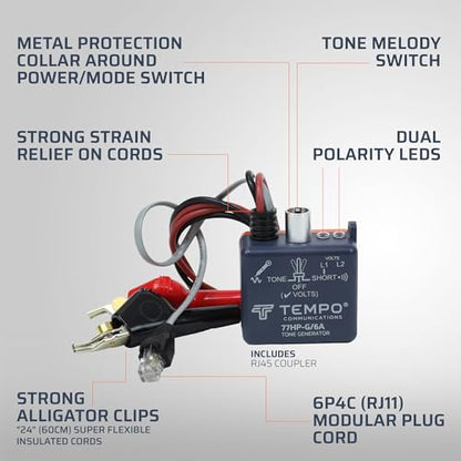 TEMPO Communications 701K-G Wire Tracer Electrical, Tone Generator and Probe Kit (701K Cable Toner)