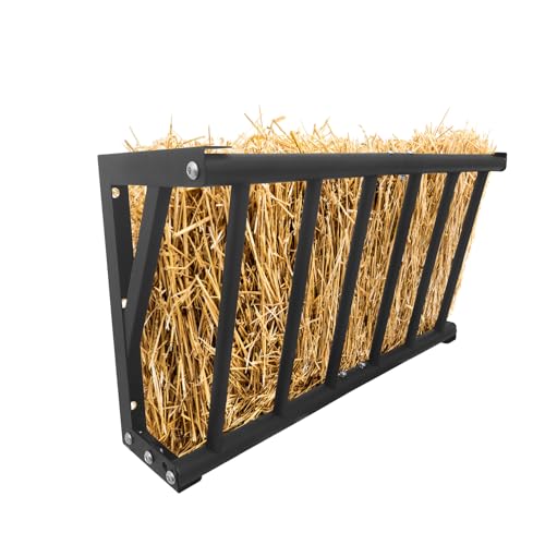 Wall Mounted Hay Feeder & Blanket Holder, 27" Heavy Duty Steel Hay Rack for Horse Stall, Goat Shed, Sheep Barn, 16 Gallons Large Capacity Feeder Organizer for Feeding and Storage - size: 27 inch
