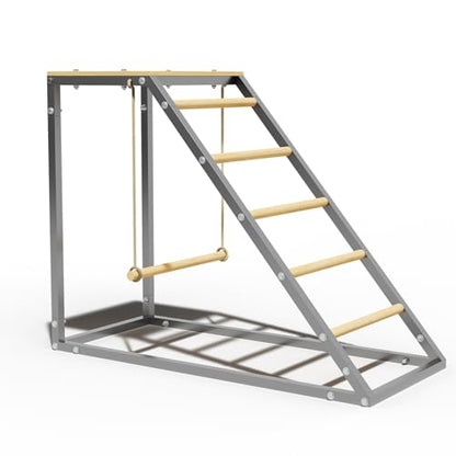 GarveeTech Chicken Perch for Coop with Ladder, Roosting Bars for Chickens in Coop, Poultry Duck Hen Chick Enrichment Toys to Exercise Makes The Meat Firmer for Yard Farm, 38"x 16" x 27.5" - size: 37.6" L x 15.7" W x 27.5" H