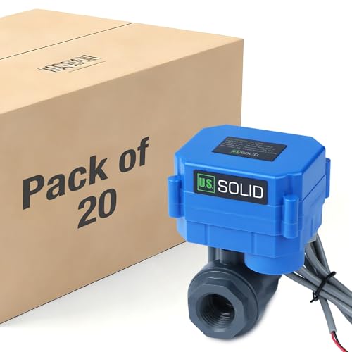 U.S. Solid 1/2” UPVC Motorized Ball Valve - Plastic Electrical Ball Valve with Full Port, 2 Wire Auto Return, 9-36V AC/DC, Normally Closed(Pack of 20) - size: 1/2 inch(20-PACK), style: 9-36V AC/DC
