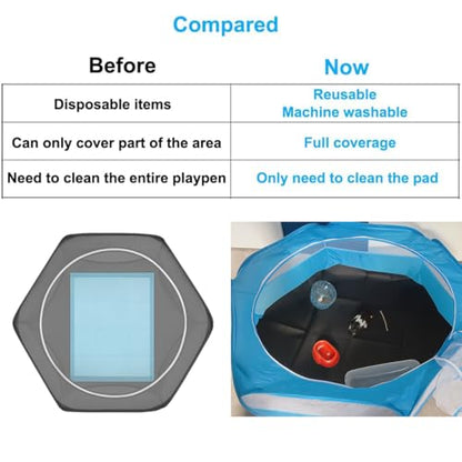 Amakunft 5 in 1 Chick Brooder Box Small Animals Chicken Playpen with Pad Mat, Chick Waterer and Feeder Pop Up Playpen Tent Chicks Coop Indoor/Outdoor for Baby Chicken/Duck - color: Black with Pad+Waterer+Feeder