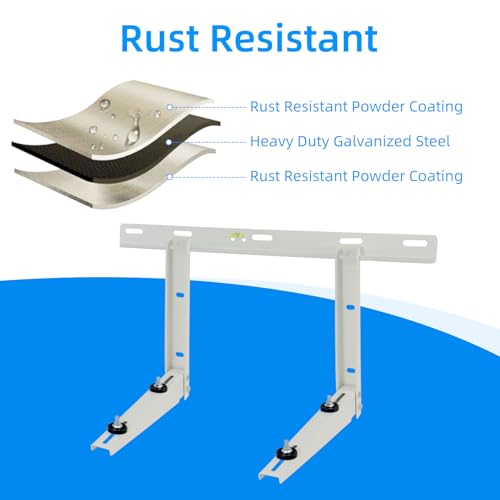 Qualward Mini Split Wall Mounting Bracket for Universal Ductless Air Conditioners, Heavy Duty Support Bracket for AC, Heat Pumps Compressors 7000-18000 BTU - size: 7000-18000 Btu