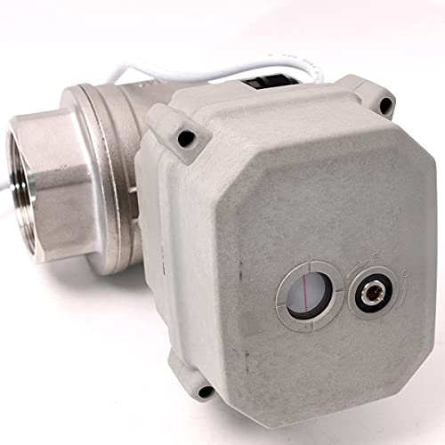 NPT 1.5'' Motorized Ball Valve DC12V Electrical Ball Valve CR3-01 with Indicator and Manual Override - size: 1-1/2INCH(DN40MM)