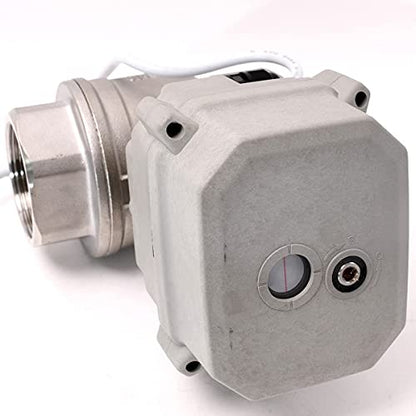 NPT 1.5'' Motorized Ball Valve DC12V Electrical Ball Valve CR3-01 with Indicator and Manual Override - size: 1-1/2INCH(DN40MM)