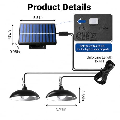 redaica Solar Chicken Coop Light with Timer, 2 Lamps & Remote 3/5/8H Chicken Coop Accessories, 3 Brightness Levels Solar Lights for Chicken Coop, Waterproof Light for Sheds Barns, Stables, Duck Houses