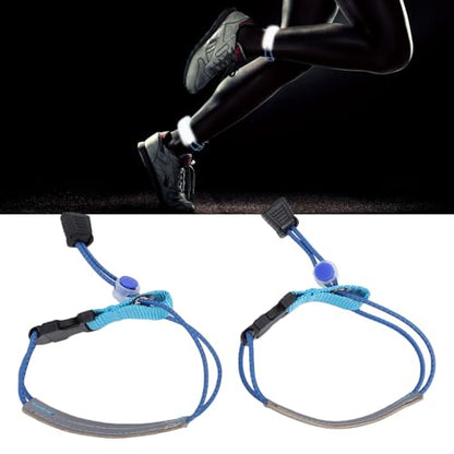 Vikye 2 Pcs Reflective Bike Pants Straps, Adjustable PU Leather Cycling Ankle Cuff Bands with Elastic Buckle, for Biking Running Walking