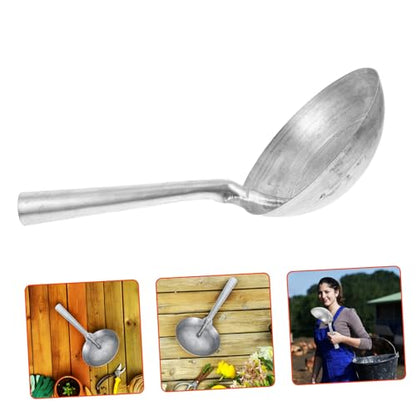 BESPORTBLE Heavy Duty Iron Water Ladle for Garden and Farm Use Long Handle Feed Scoop for Animal Feeding and Watering Livestock