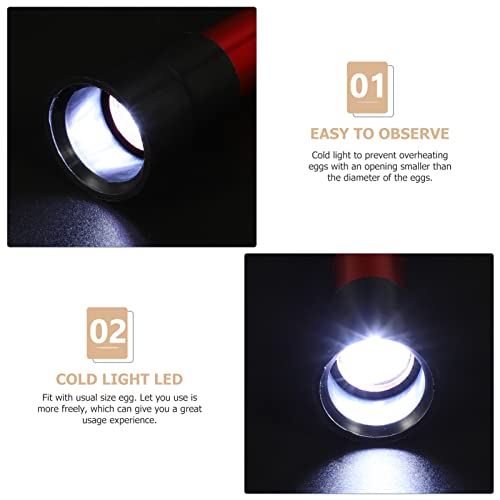 Hemobllo Egg Candler Tester, Egg Incubator Portable Cool Light Candling Lamp Hand Held Poultry Farm Candler Accessory - color: Red