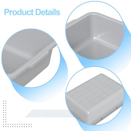 32 L Gray Commercial Bus Tub, 4 Pack Utility Bus Tote Box