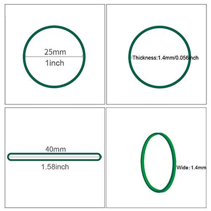 AMUU Rubber Bands size10 Green 1inch 500pcs Small Rubber Bands | Rubber Band for Office Supplies School Home Strong Elastic Band - color: Green-500pcs