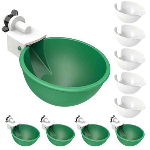 Large Automatic Chicken Waterer Cups, Chicken Water Feeder Suitable for Chicks, Duck, Goose, Turkey and Bunny, DIY Poultry Water Feeder Kit (5 Pack-Green) - color: Green, size: Pack of 5