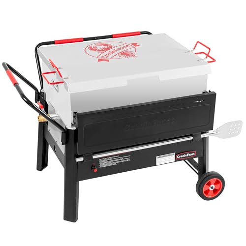 Creole Feast CFB2001 150 QT Crawfish Boiler, Outdoor Double Sack Propane Gas Crawfish Cooker with Foldable Cylinder Mounting Bracket and Stirring Paddle for Seafood & Crawfish Season, Black - size: 150 quart