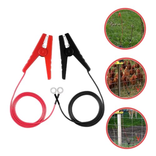Outanaya 2Pcs Electric Fence Jump Cable with Crocodile Clip Durable Fencing System Wire for Livestock Connection Easy to Install Electric Fence for Farm and Garden Use