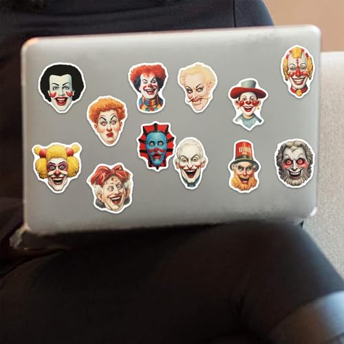 50pcs Cool Character Clown Stickers for Water Bottles Skateboard Luggage Laptop Bumper Waterproof Vinyl Clown Stickers Bulk for Boys Teens Adults (Clown) - color: Clown