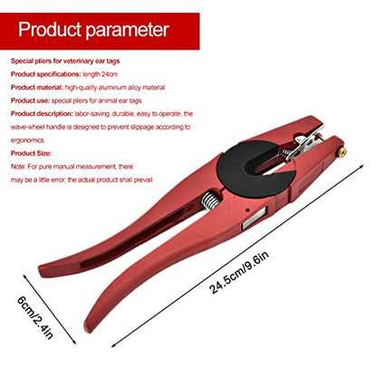 Livestock Ear Tag Plier, Animal Ear Tag Install Tool 90 Degrees Applicator Puncher Tagger for Livestock Pigs Sheep Goats Cattles Cows