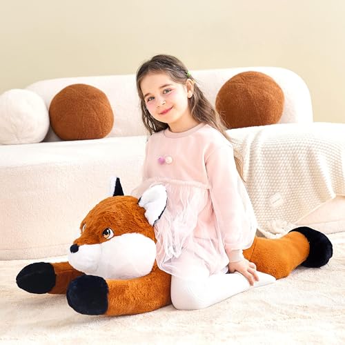 IKASA Giant Fox Stuffed Animal Plush Toy, 30" Large Big Soft Toys for Kids Girls Boys Girlfriend Childrens - style: Fox
