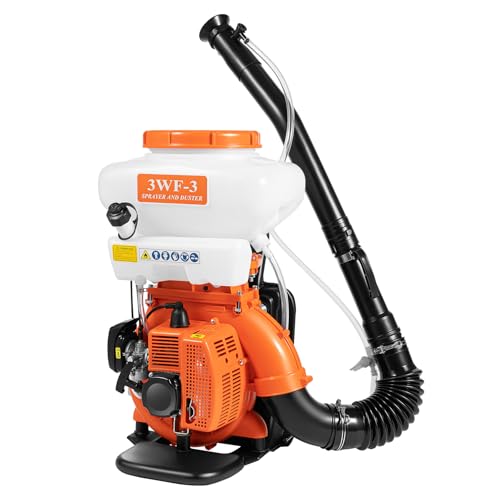 3.7 Gallon Backpack Sprayer, Gas-Powered Sprayer with 2.13kW 2-Stroke Engine, 39.4ft Range Agricultural Sprayer, Heavy-Duty Knapsack Mist Duster for Garden, Farm,Weed & Fertilizer Spraying