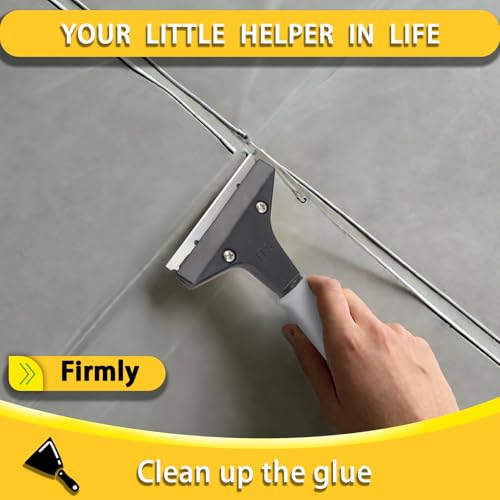 Floor Scraper Tool, Floor Scraper Long Handle Heavy Duty 16-62" Comes with 10 Metal Blade Suitable for Cleaning Labels on Tiles Windows and Floors Handle Comes with Soft Sponge