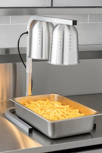 Kratos Commercial Countertop Food Heat Lamp|Freestanding Two Bulb Warmer | Silver Countertop Heat Lamp for Food |120V, 500W | Adjustable Height Design | ETL Certified (31M-003) - size: 2 Bulb-Silver