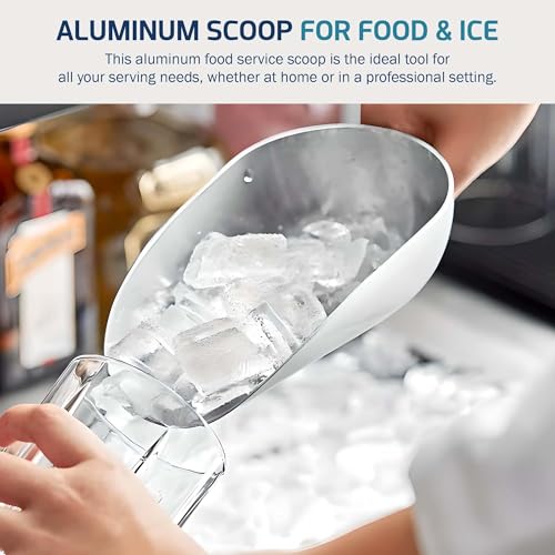 OCS Parts Aluminum 12-Inch Food and Ice Scoop | 38-Ounce | Professional Grade Scooper for Ice, Flour, Candy, Sugar, Rice, Popcorn, Coffee, and Beans for Home or Commercial Kitchens - size: 38-Ounce