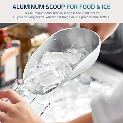 OCS Parts Aluminum 12-Inch Food and Ice Scoop | 38-Ounce | Professional Grade Scooper for Ice, Flour, Candy, Sugar, Rice, Popcorn, Coffee, and Beans for Home or Commercial Kitchens - size: 38-Ounce