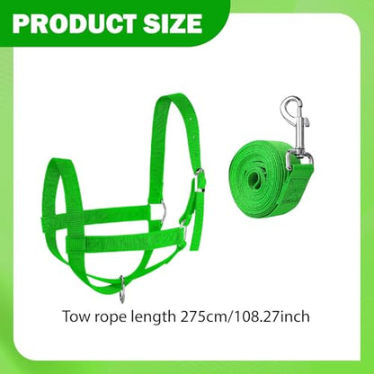 kowaku Nylon Cow Halter Harness Livestock Heavy Duty Practical Wide Adjustable Training Supplies Goat Cow Nylon Cattle Cattle Halter