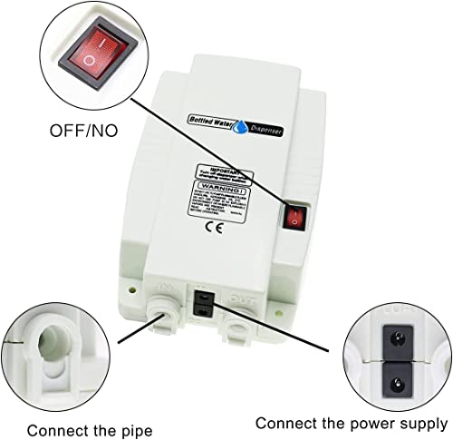 TDRSUPER Bottled Water Dispenser Pump System with Single Inlet, 110V 60PSI Drinking Water Electric Water Pump,Compatible with Coffee/Tea Maker, Water Dispenser,Ice Maker,Refrigerator - style: New Single Inlet