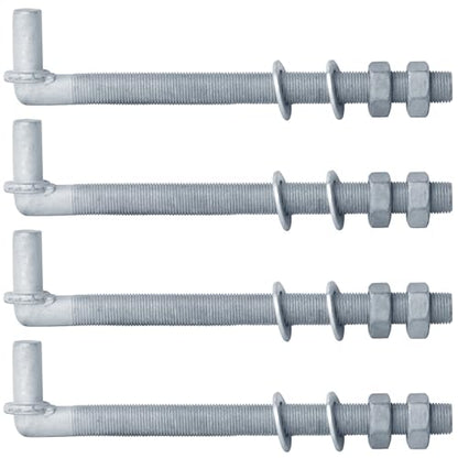 4 Pack 5/8" J-Bolt Gate Hinges, Threaded Post Hinge Pin, 5/8" x 11-1/4" | For Cattle Fence - size: 5/8" x 11-1/4"