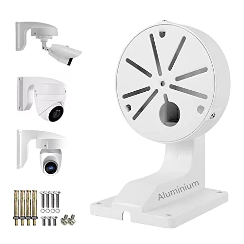 Security Camera Mount Bracket, Aluminum Indoor Outdoor Wall Mount Bracket L-Type Bracket for CCTV Security Dome IP Camera Mounting,Universal outdoor Security Camera Junction Box Mount Bracket